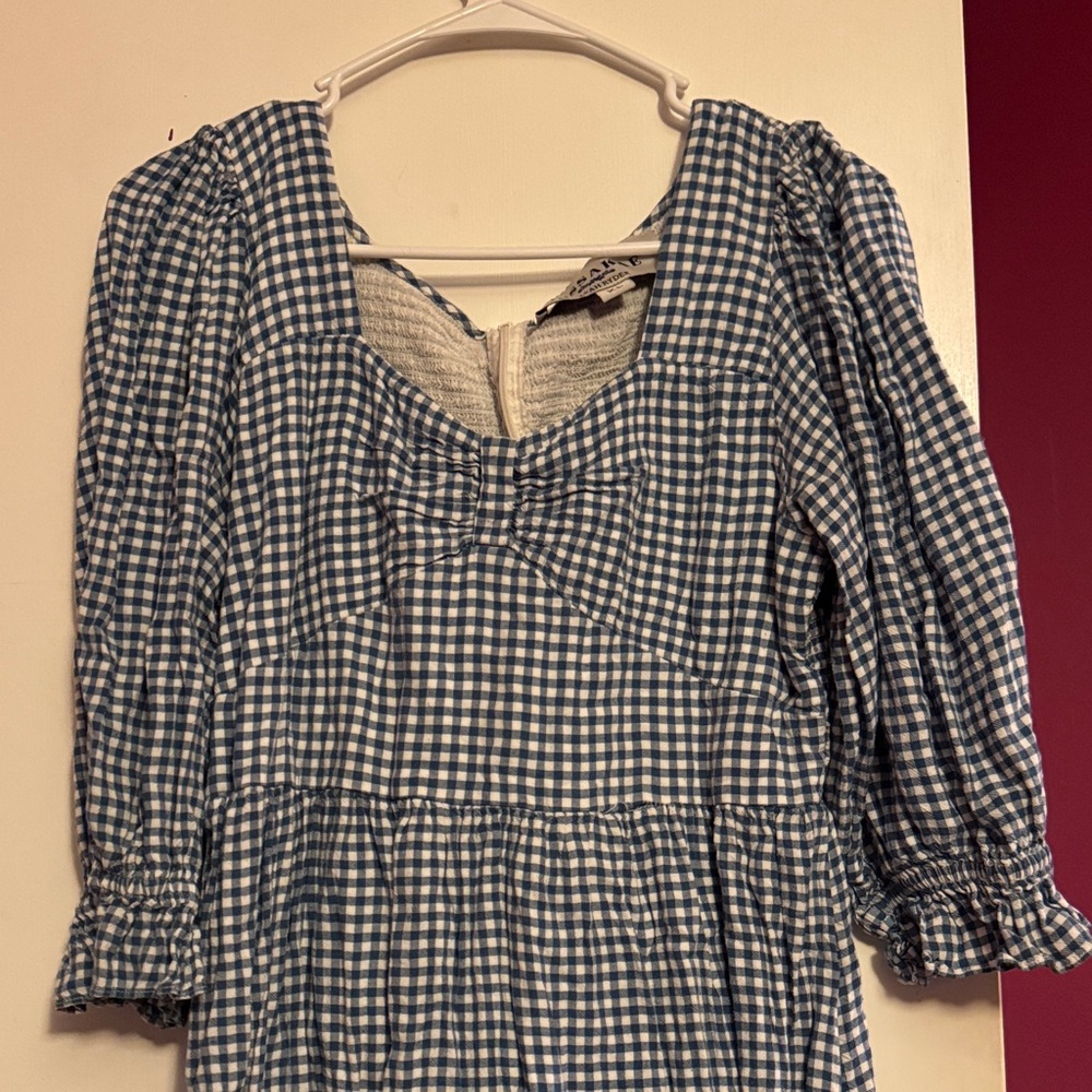 Adorable JessaKae Blue Gingham Midi Dress
